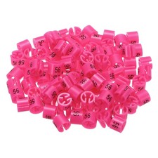 100 Pack Clothes Hanger Marker Number 56 Size Tag Fit 3mm Rod Rose Red