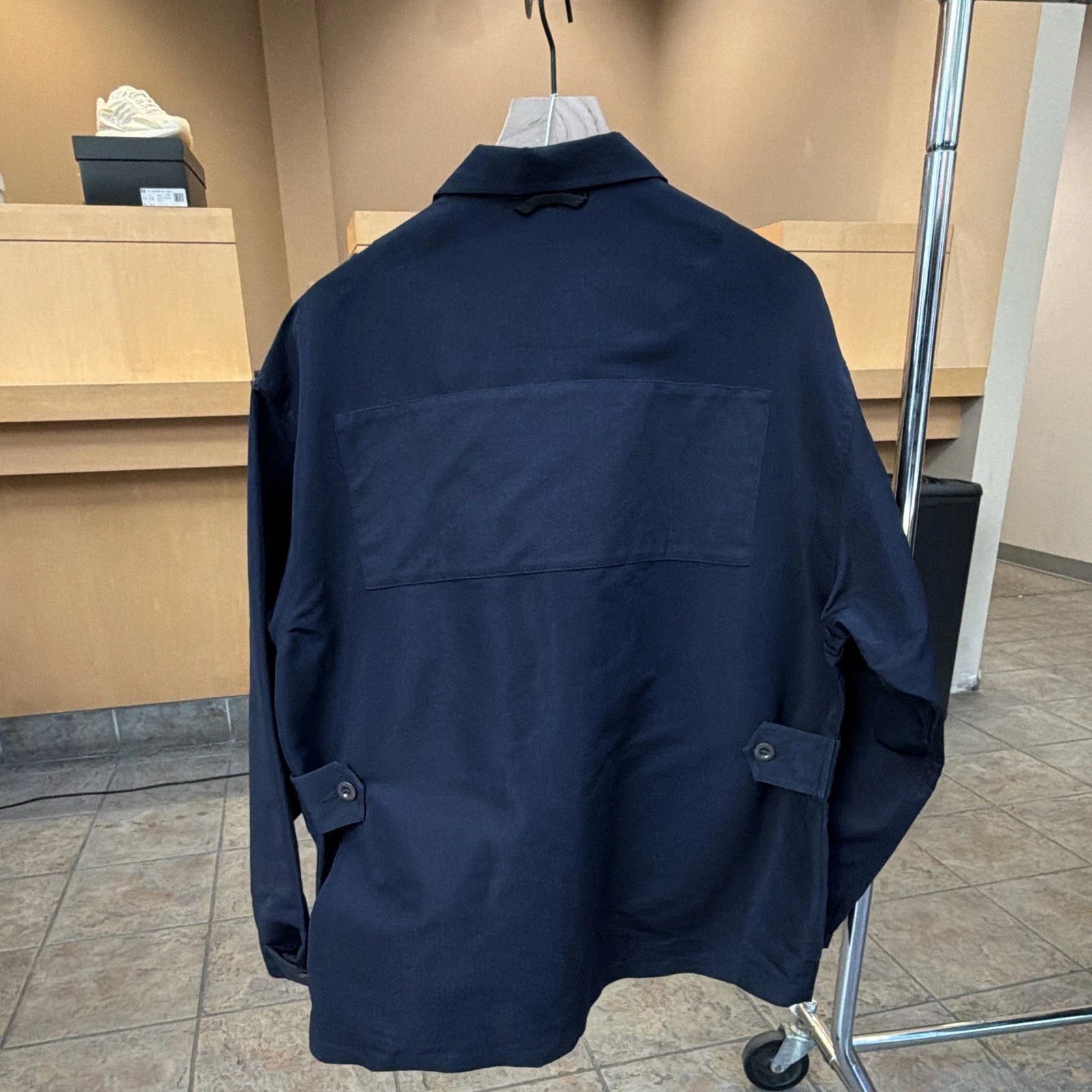 Acne Studios Navy Ripstop Military Jacket Button Front Pockets Men's 46 - product detail image 6