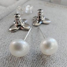 Real Pearl 6mm Stud Earrings S925