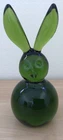 Blenko Glass Bunny Rabbit #711B - Paperweight Figurine - circa 1973