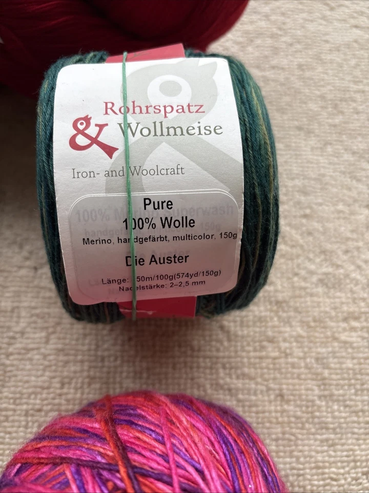 Rohrspatz & Wollmeise Wolle, Merino, 4 x Pure, 1 x Wolle/Seide, 1 kg - Bild 4 von 4