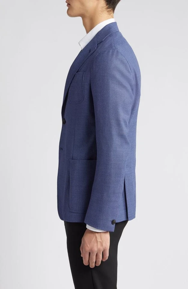 NEW Emporio Armani Blue Textured Wool Sport Coat Sz 40R NWT $995 - Image 3 of 4