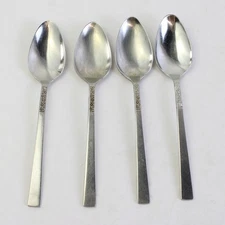 VTG Set of 4 International Silver Evangeline Stainless Steel Teaspoons