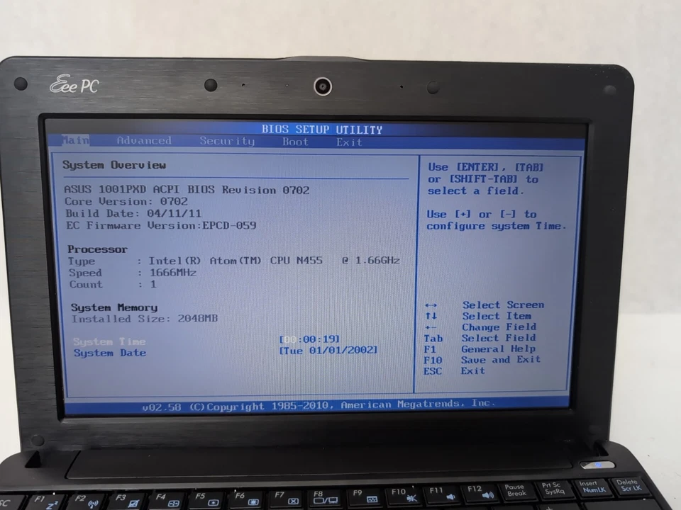 Mini Laptop Netbook Asus Eee PC 1001PXD Pantalla de 10,1" 2 GB Ram Intel N455 250 GB Foto 2 de 4