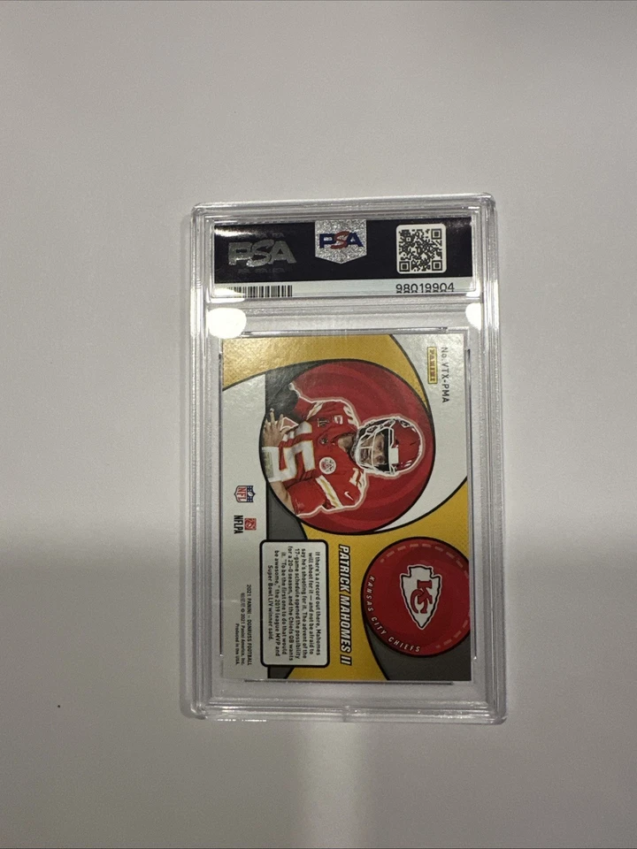 2021 Panini Donruss Patrick Mahomes II Vortex VTXPMA PSA 10 - Image 2 of 2