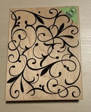 Hero Arts, Jumbo Wood Rubber Stamps Design Blocks Flourish 5.5”  S5034