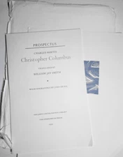 Prospectus for Charles Bertin CHRISTOPHER COLUMBUS. Jon de Pol engravings. 1992