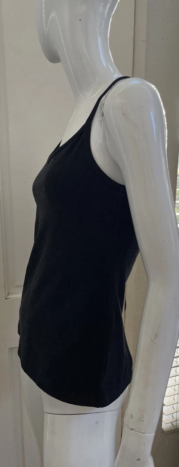 BEYOND йога черный SPACEDYE спортивная майка с внутренней поддержки подкладка Sz L - Изображение 3 из 4