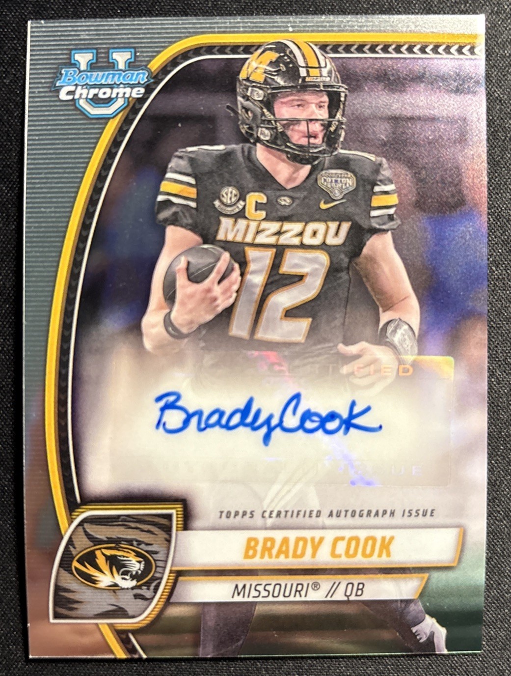 2024 Bowman Chrome U Brady Cook Auto Missouri #PA-BCO Jets Rookie QB RC