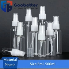 5ml-500ml Plastic Transparent Spray Bottle Refillable Small Travel Mist Empty