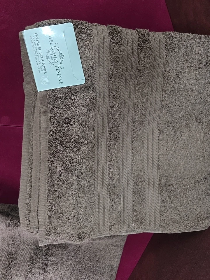 Hotel Luxury Reserve Oversize 4Bath Towles And 2 Hand Towels, Set Of 6 Chocolate - Image 3 of 4