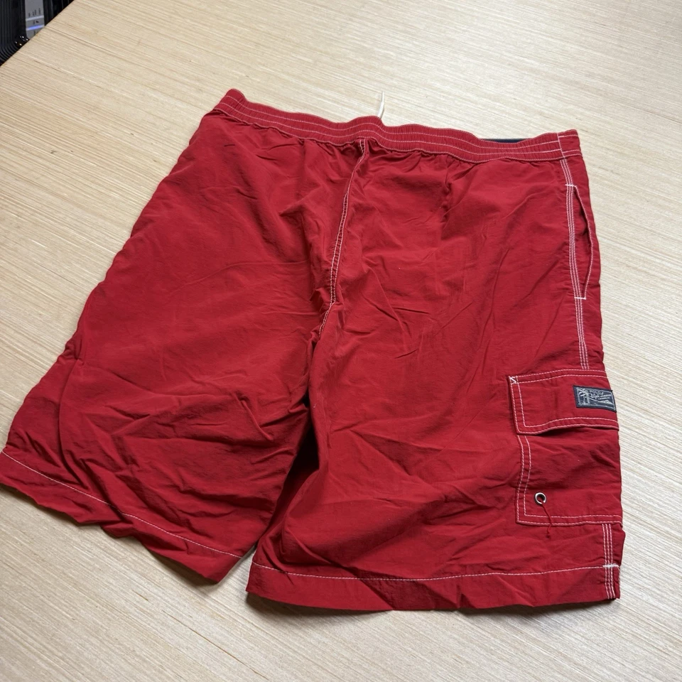 Vintage Polo Ralph Lauren Board Shorts 90s Men’s Cargo L Lined Red - Image 2 of 4