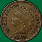 1908 Indian Head Cent Almost Uncirculated AU Coin #43286