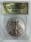 1776-2026 Dan Carr Silver Eagle Overstrike Fantasy Semiquincentennial ANACS MS69