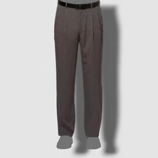 $210 Perry Ellis Portfolio men Gray Fit Pleated Front Dress Pants 34 W 32 L