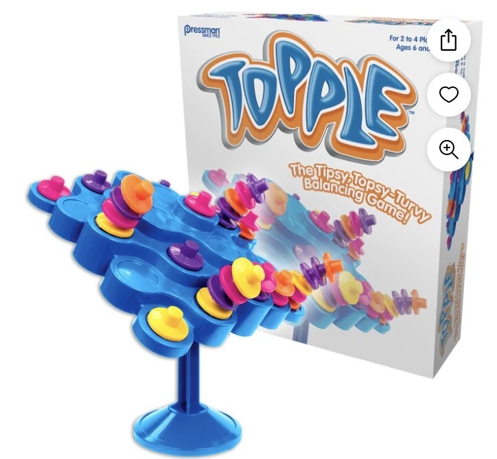 Pressman Topple Game-The Tipsy,Topsy-Turvy Juego de Equilibrio para Edades 6 en adelante STEM Foto 2 de 4