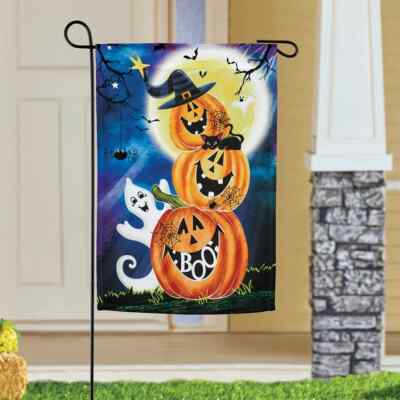 Stapel Jack-O-Laternen mit Geist BOO Halloween Outdoor Rasen Flagge