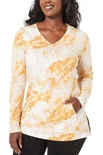 Susan Graver Printed Cool Touch Knit Tunic Mango