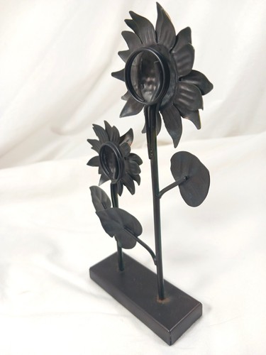"Soporte para fotos/notas de metal girasoles dorado-amarillo y verde en soporte de 7" - Imagen 5 de 8