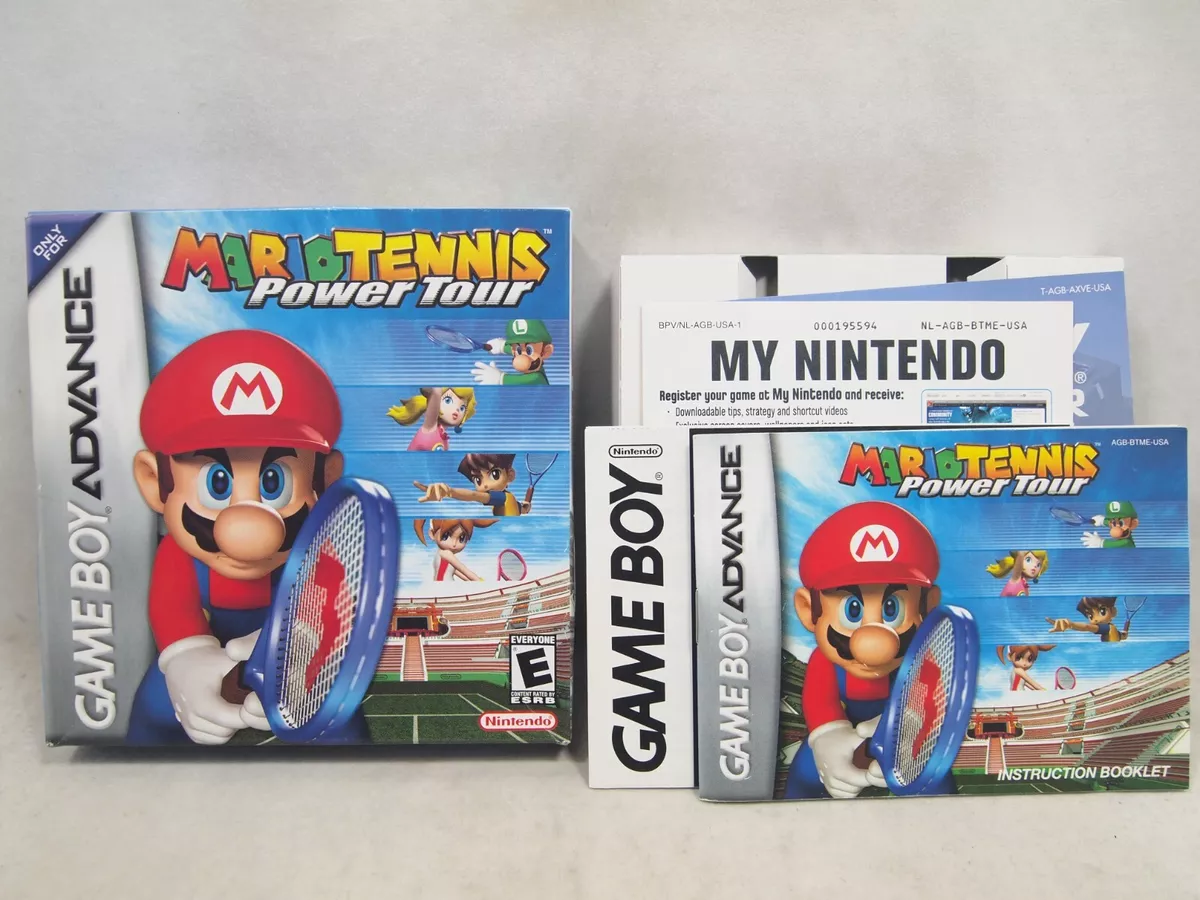 Mario Tennis Power Tour Game Boy Advance GBA BOX MANUAL