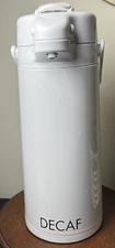 Large OGGI DECAF Flowmaster Thermal Coffee Carafe 1.9 Litre White EUC