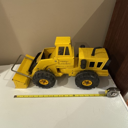 VINTAGE 1970S MIGHTY TONKA PAY END LOADER TRACTOR PRESSED STEEL CONSTRUCTION TOY