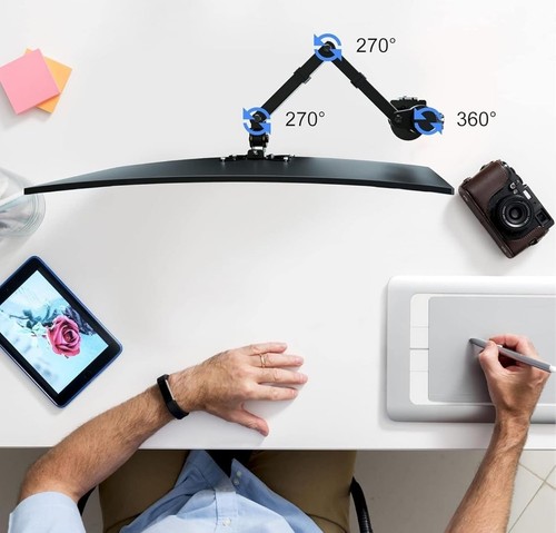 Pholiten Bras de Moniteur Simple, Support de Bureau Moni Moni à Moniteur Simple pour la plupart 13-32 Pouces - Photo 3/8