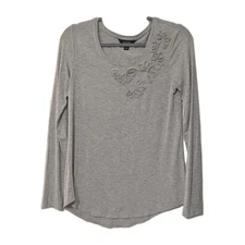 Simply Vera Vera Wang Women's size XS top Grey Floral