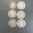 Lot of 6 Barber Dimes 1892-1916 Silver, Circulated, Denver Mintmark #469