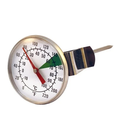 MARKENLOS Analog Barista-Thermometer ø 45 mm, Milch-Thermometer Barista Zubehör