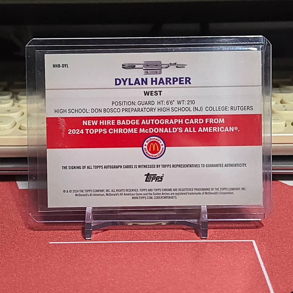 Dylan Harper 2024 Topps Chrome McDonald's All American Games New Hire Auto 45/75 - Image 2 of 2