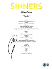 Miles Caton 'Sinners' Signed Lyric Sheet 'Travelin' Beckett Sammie Moore