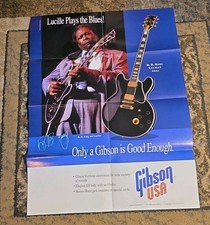 B.B. KING POSTER Gibson Lucille Guitar Advert Rare Vintage 1993 USA