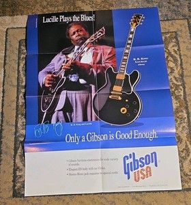 B.B. KING POSTER Gibson Lucille Guitar Advert Rare Vintage 1993 USA
