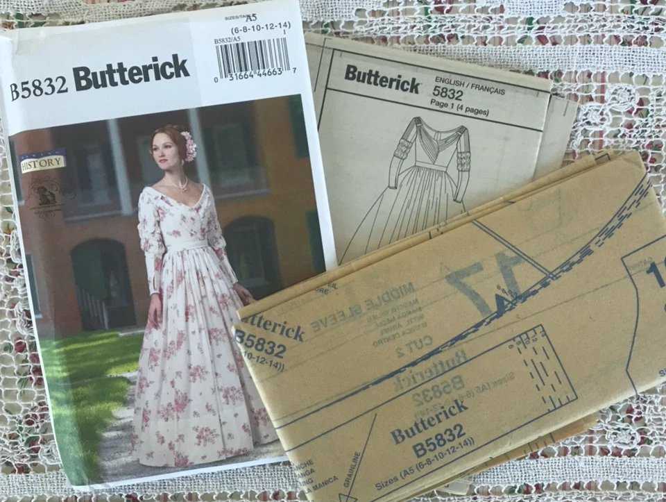 Butterick Pattern B5832 Formal Gown Dress Costume Misses Sz 6-14 Uncut Sewing - Image 4 of 4