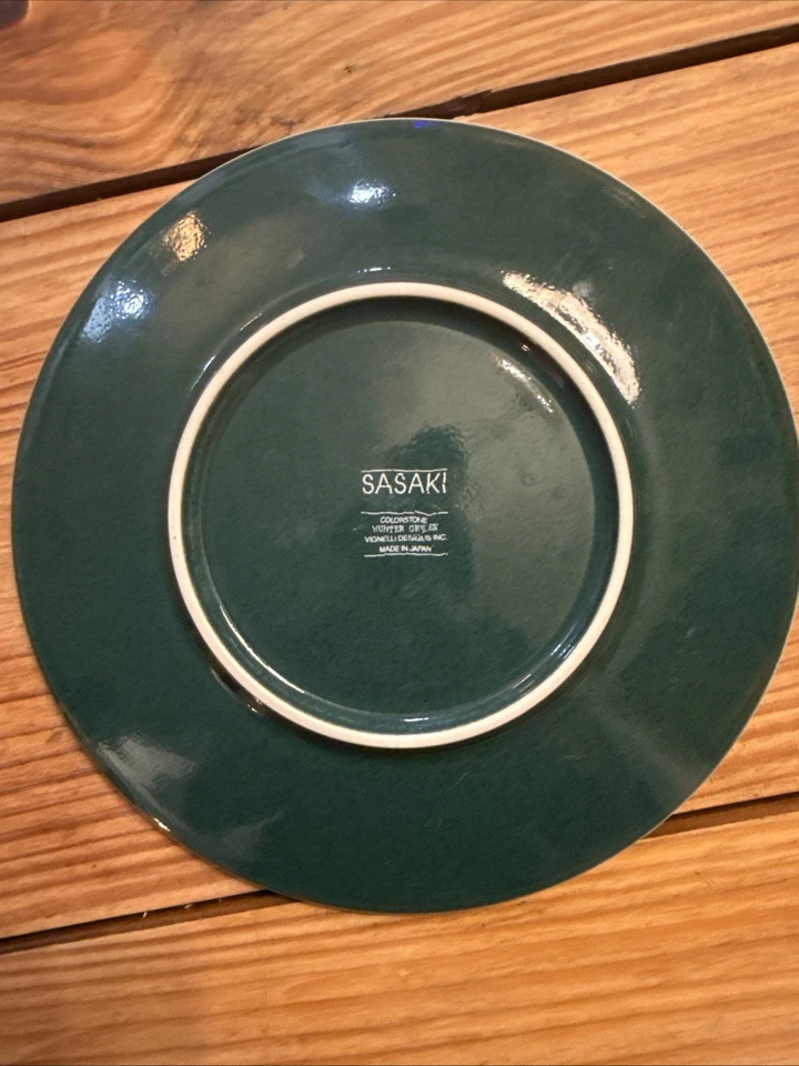 2 зеленые глянцевые обеденные десертные боковые салатные тарелки Sasaki Hunter 7,5 дюйма - Изображение 3 из 4