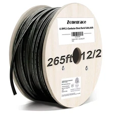 Zonegrace 12AWG 2-Conductor 12/2 Direct Burial Wire for Low Voltage Black 