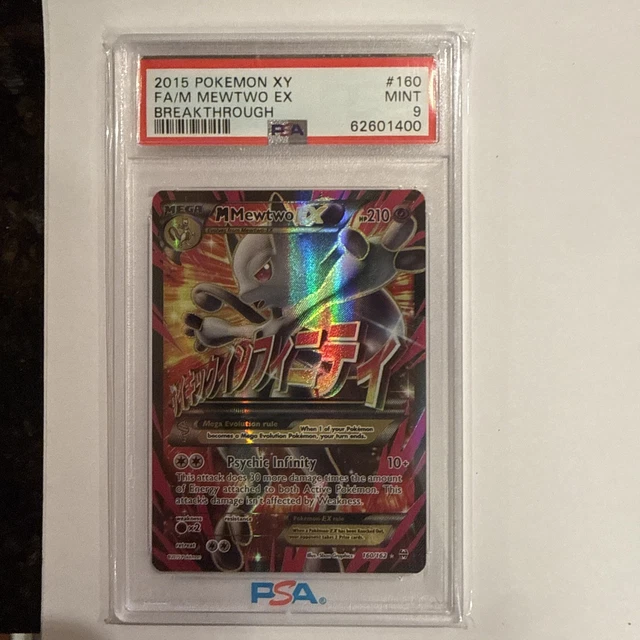Pokemon M Mewtwo EX XY Breakthrough Full Art #160 PSA 9 Gem Mint rare slab