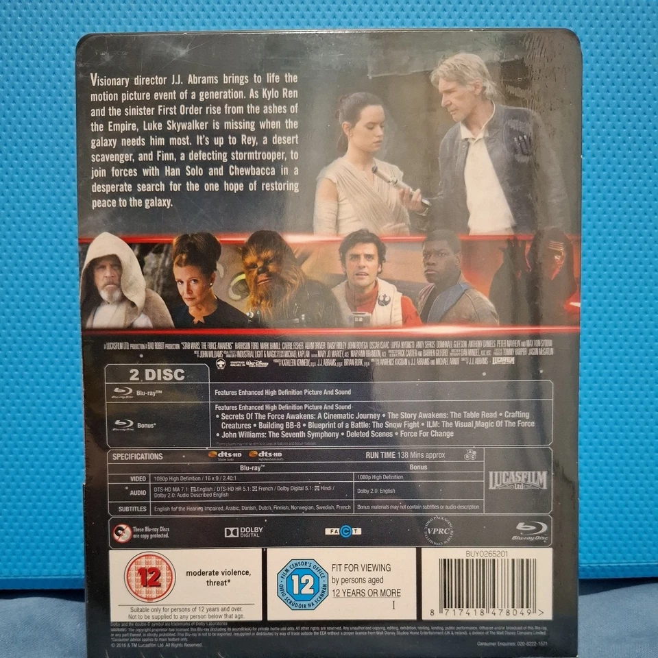 STAR WARS: EPISODE VII - THE FORCE AWAKENS (2015) BLU RAY STEELBOOK * NEW SEALED - Image 4 of 4