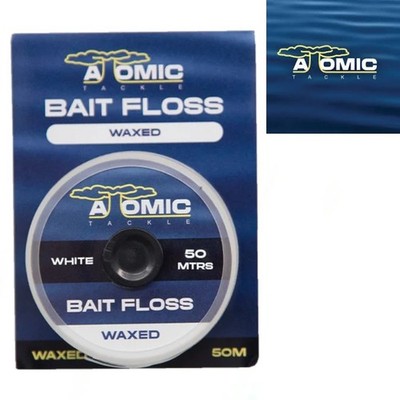 Atomic Tackle Bait Floss Waxed - White - Carp Fishing Bait Floss Atomic Tackle