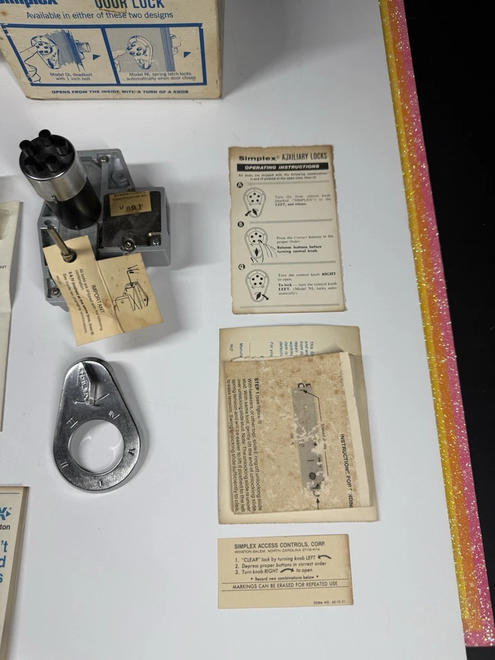 Simplex Mechanical Keyless Door Lock model 905 - Image 4 of 4