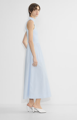 slim fit dress slacks Fit & Flare Cotton Eyelet Trim Maxi Dress