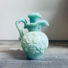 Avon Jadeite Teal Milk Glass Small Pitcher Vintage 1970s