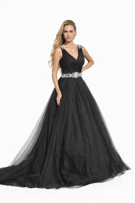 HBH Brautmode Brautkleid Schwarz A-Linie mit Glitzer  Einzelstück Gr.44 - Bild 1 von 2