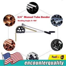 Ratcheting Manual Lever Pipe Bender 0-180° Bending Machine 3/4" Tube Bender New