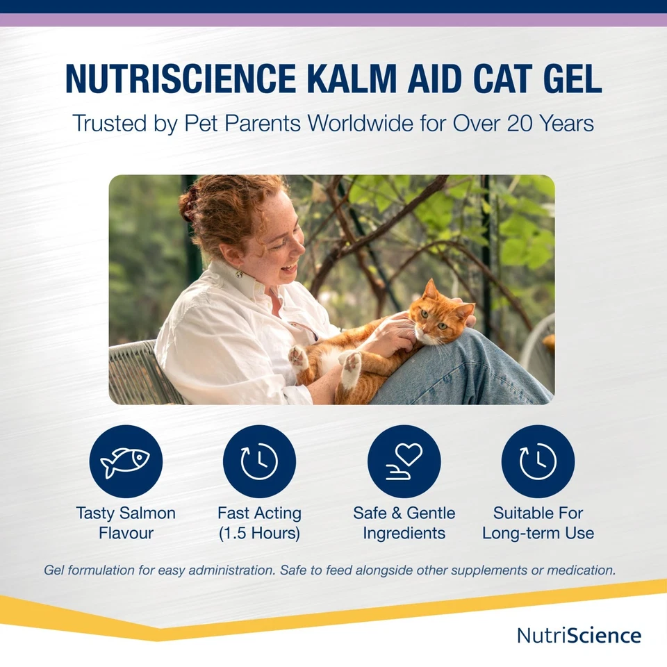 KalmAid Cat Gel - Reduce Nervousness - Separation Anxiety - Stress & Vet Visits - Image 4 of 4