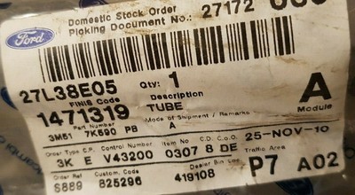 Genuine Ford Clutch Master Cylinder Tube 1471319 for sale online 