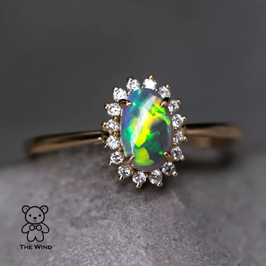 Halo opal hotsell engagement ring
