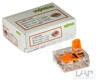 Wago 221-413 Klemmen Dosenklemmen Hebelklemmen Klemme 5-100 Stück