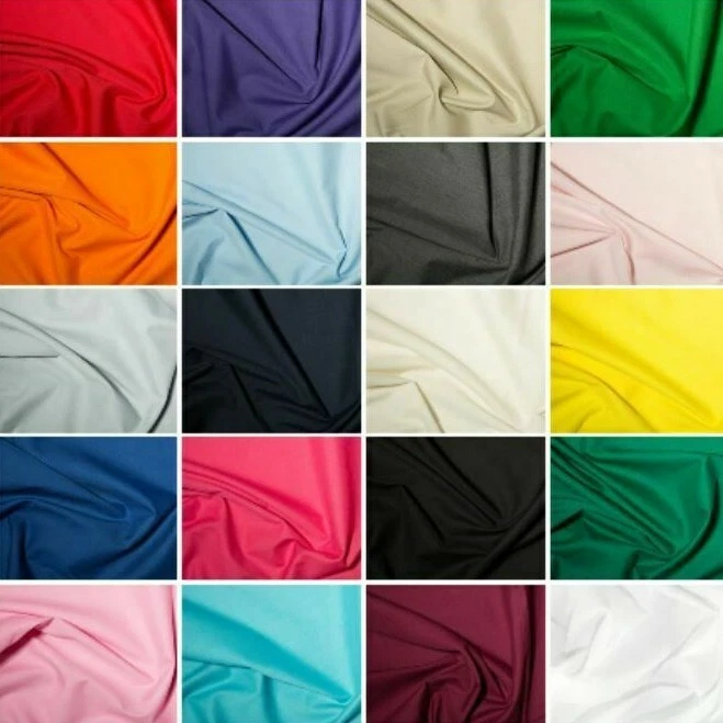 Plain Polycotton Fabric Material Dress Craft Sheeting Metre Half Metre